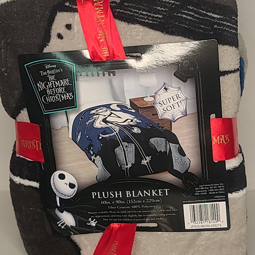 Nightmare Before Christmas Santa Jack Blanket New